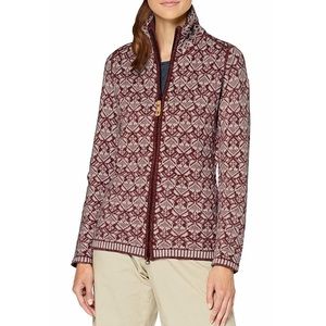 Fjallraven Dark Garnet Print Snow Cardigan Sweater